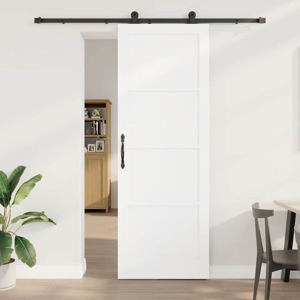 vidaXL Sliding Door ORKDAL White 83 x 232 cm Solid Pine Wood