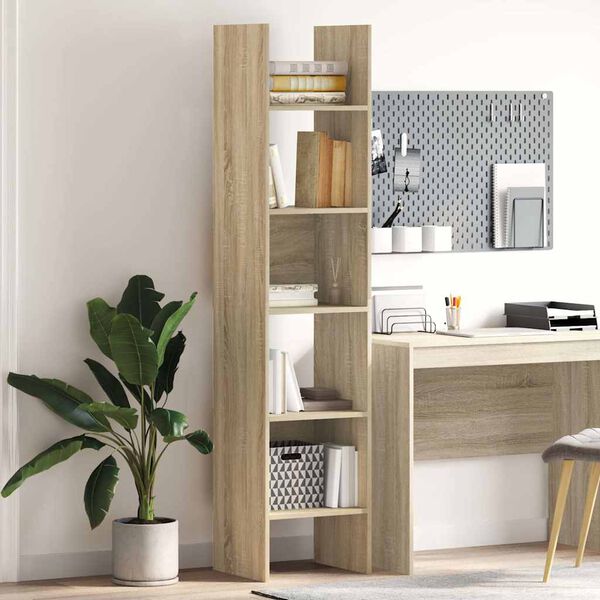 vidaXL Book Cabinet Sonoma Oak 40x35x180 cm Engineered Wood