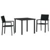 vidaXL Garden Dining Set 5 pcs Black Powder-Coated Steel