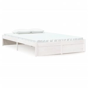 vidaXL Bed Frame without Mattress White Solid Wood 120x200 cm