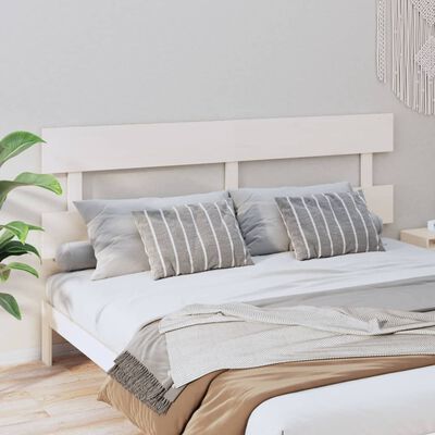 vidaXL Bed Headboard White 204x3x81 cm Solid Wood Pine