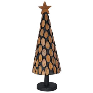 vidaXL Christmas Tree with Stand Brown 90 cm Solid teak wood