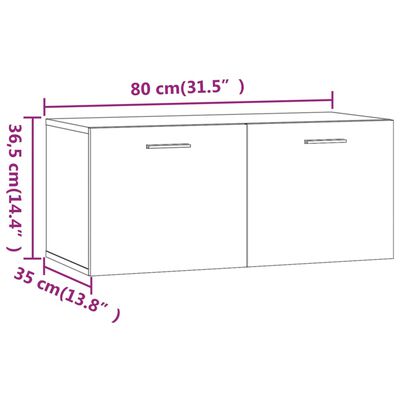 vidaXL Wall Cabinet White 80x35x36.5 cm Engineered Wood