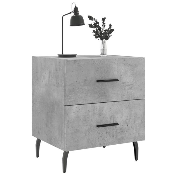 vidaXL Bedside Cabinets 2 pcs Concrete Grey 40x35x47.5 cm Engineered Wood