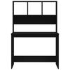 vidaXL Desk with Shelves Black 102x45x148 cm Engineered Wood