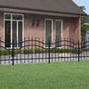 vidaXL Garden Fence with Spear Top Black 240x75 cm Powder-coated Steel
