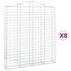 vidaXL Arched Gabion Baskets 8 pcs 200x30x220/240 cm Galvanised Iron