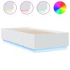 vidaXL Bed Frame with LED without Mattress White 100x200 cm