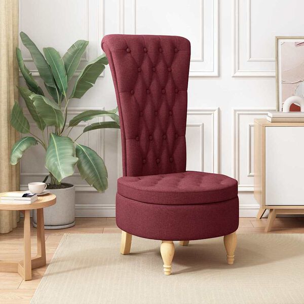 vidaXL Slipper Chair Wine Red 56.5 x 70 x 110 cm Fabric