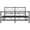 vidaXL Metal Bed Frame without Mattress with Footboard Black 135x190cm