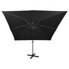 vidaXL Cantilever Garden Parasol with Pole and LED Lights Black 300 cm
