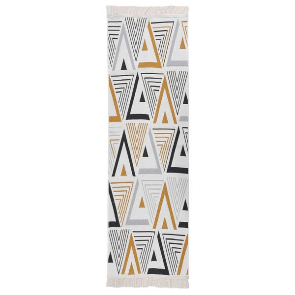 vidaXL Rug Yellow and Grey 80x300 cm Cotton