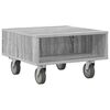 vidaXL Side Table with Wheels Grey Sonoma 50 x 50 x 30 cm