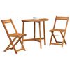 vidaXL Bistro Set Folding 3 pcs Oil Natural Solid Acacia Wood