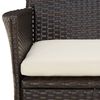 vidaXL 5 Piece Garden Bistro Set with Cushions Brown Poly Rattan