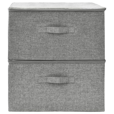 vidaXL Storage Boxes 2 pcs Fabric 43x34x23 cm Grey