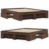 vidaXL Bed Frame without Mattress Brown Oak 140x200 cm Engineered Wood