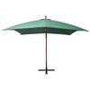 vidaXL Hanging Garden Parasol 300x300 cm Wooden Pole Green