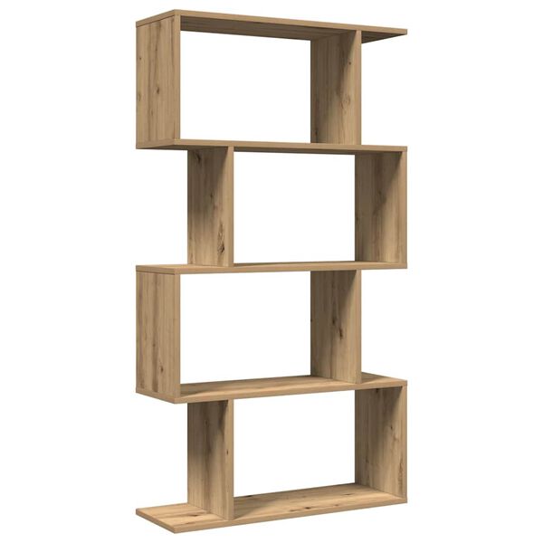 vidaXL Room Divider Bookcase 4-Tier Artisan Oak 70x24x129 cm Engineered Wood
