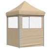 vidaXL Foldable Party Tent Pop-Up with 2 Sidewalls Beige