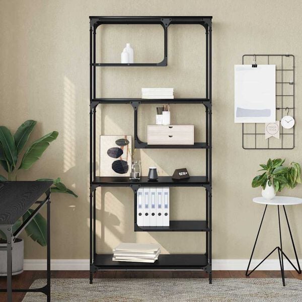 vidaXL Bookcase Black oak Engineered wood
