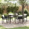 vidaXL Garden Dining Set 5 pcs Black Poly Rattan