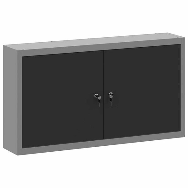 vidaXL Tool Cabinet with Shelf Black and Grey 100 x 20 x 55 cm
