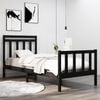 vidaXL Bed Frame without Mattress Black 75x190 cm Small Single Solid Wood