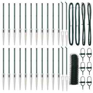 vidaXL Fence Post Green 50 x 0.6 m (50 mm mesh) Steel and PVC