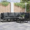 vidaXL Garden Sofa Set with Cushion Black Aluminium