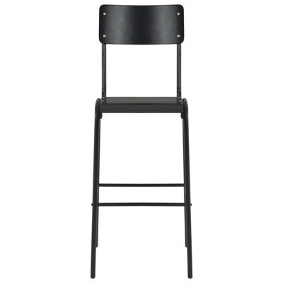 vidaXL Bar Chairs 4 pcs Black Solid Plywood Steel