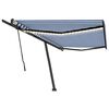 vidaXL Manual Retractable Awning with LED 500x300 cm Blue and White