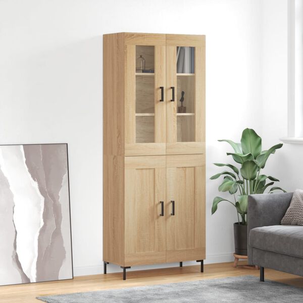 vidaXL Highboard Sonoma Oak 69.5x34x180 cm Engineered Wood