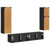 vidaXL TV Cabinet Set Wall-mounted 4 pcs Black Engineered Wood