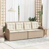 vidaXL Garden Bench with Cushion Beige Poly rattan