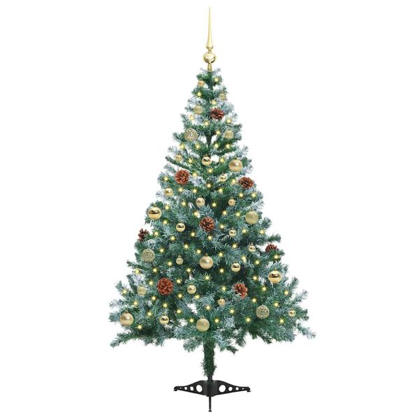 vidaXL Artificial Christmas Tree with Stand Green 150 cm PVC and Steel