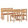 vidaXL 4 Piece Garden Dining Set Solid Wood Teak