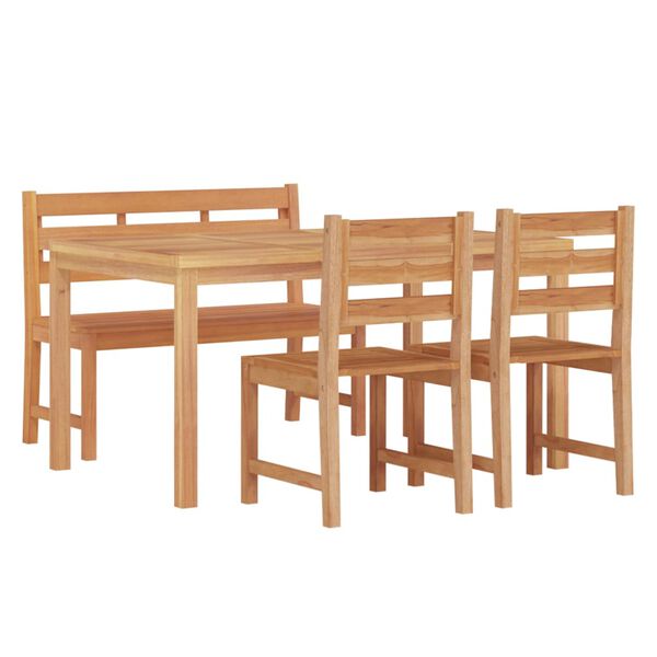 vidaXL 4 Piece Garden Dining Set Solid Wood Teak