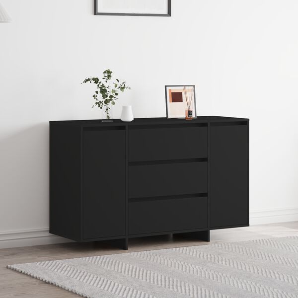 vidaXL Sideboard with Drawer Black 120 x 41 x 75 cm Engineered Wood