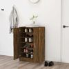 vidaXL Shoe Cabinet Smoked Oak 60x35x92 cm Engineered Wood