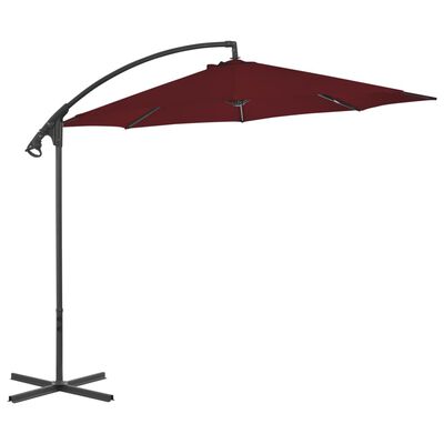 vidaXL Cantilever Umbrella with Steel Pole 300 cm Bordeaux Red