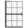 vidaXL Bath Shower Screen Black and Transparent 80 x 68 x 128 cm