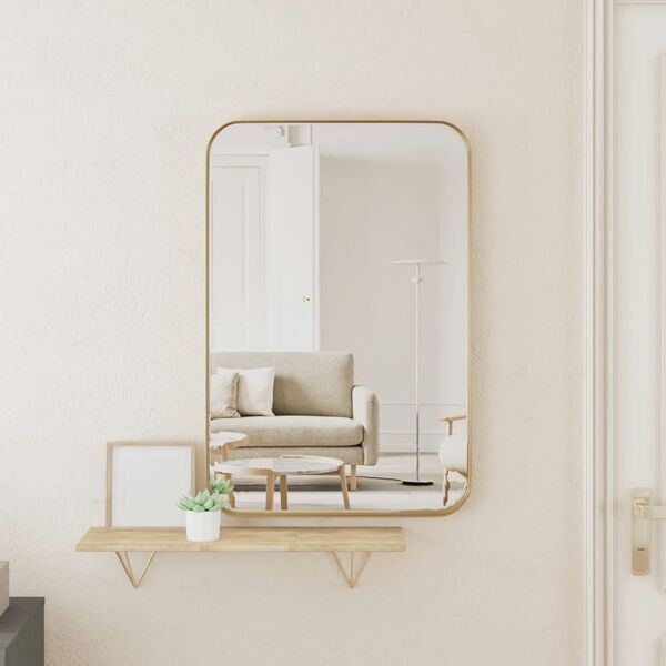 vidaXL Wall-mounted Mirror Gold 40x60 cm Rectangle