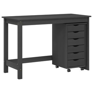vidaXL Desk and Rolling Cabinet Set MOSS 2 pcs Grey