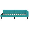vidaXL Corner Bed Frame with Headboard Turquoise 90 cm x 200 cm Velvet