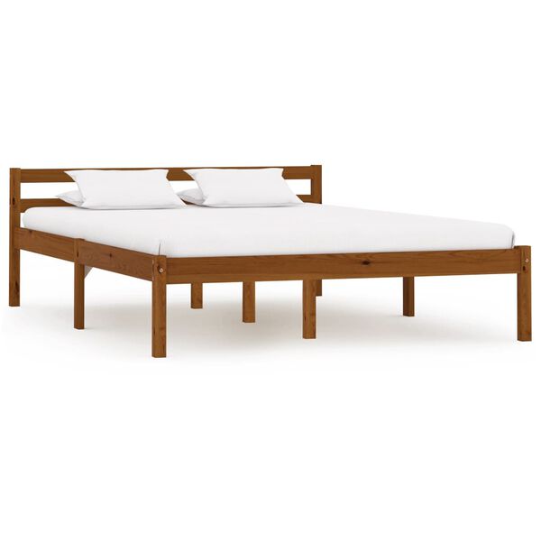 vidaXL Bed Frame without Mattress Honey Brown Solid Pine Wood 120x200cm