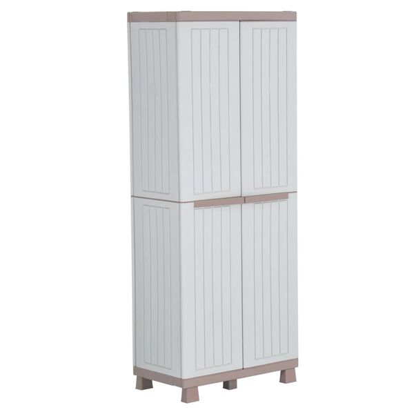 vidaXL Storage Cabinet with 2 Doors 68x39x170 cm Light Grey and Beige