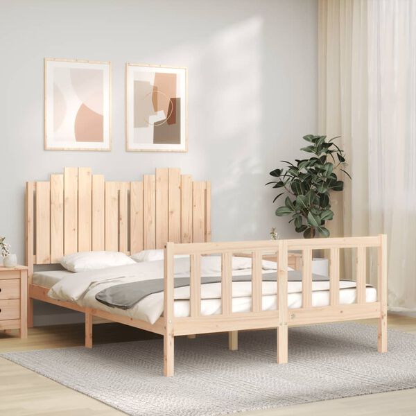 vidaXL Bed Frame without Mattress 140x190 cm Solid Wood Pine