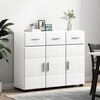 vidaXL Sideboard High Gloss White 88.5 x 30.5 x 73 cm Engineered Wood