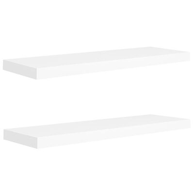 vidaXL Floating Wall Shelves 2 pcs White 80x23.5x3.8 cm MDF